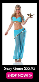 You'll make every man's wish come true when wearing this sexy belly dancer costume that includes a top, pants and scarf. 
