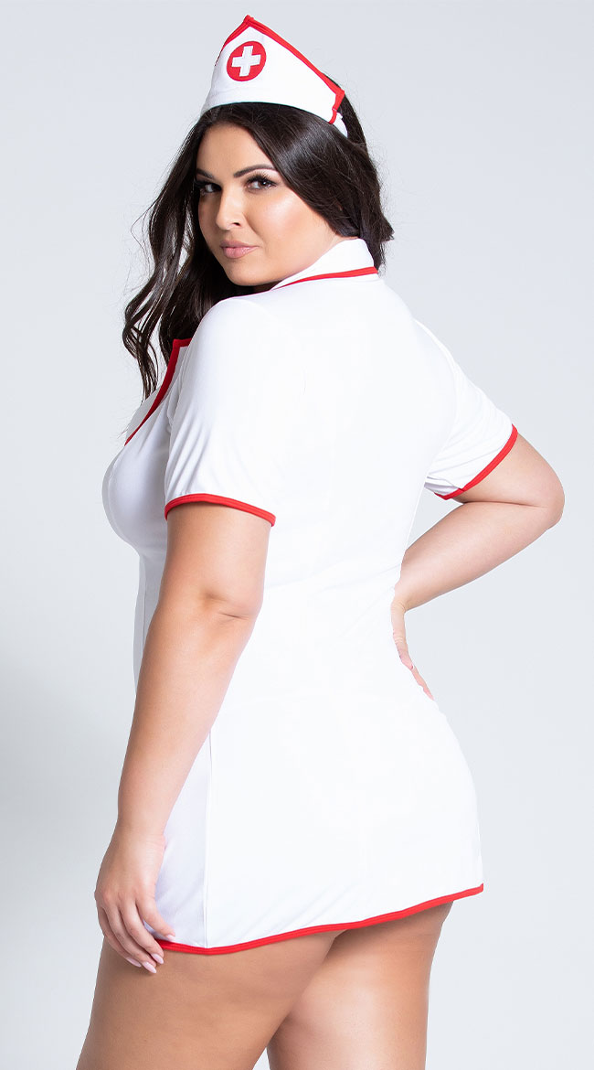 Plus Size Sexy Head Nurse Costume Plus Sized Naughty Nurse Costume