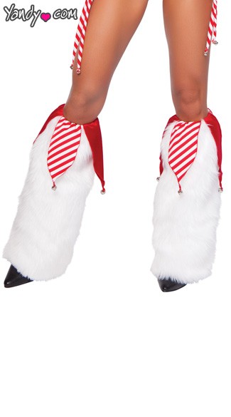 Jingle Bell Legwarmers, White Legwarmers, Christmas Legwarmers