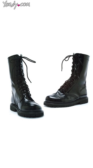Men\'s Combat Boot, Army Boots, Solider Costume Boots, Halloween Boots