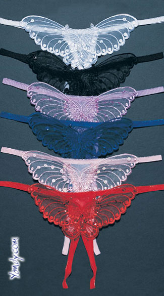Sheer Butterfly Crotchless G-String