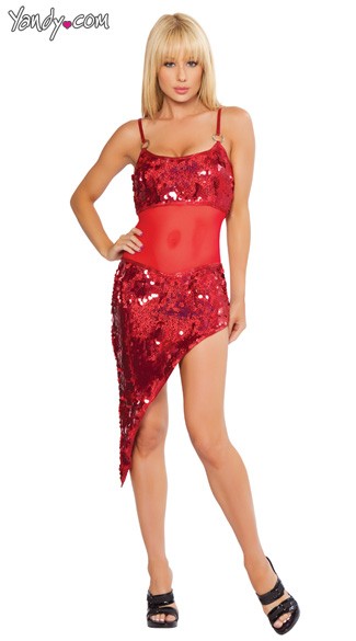 Sequin Spaghetti Strap Cutout Dress
