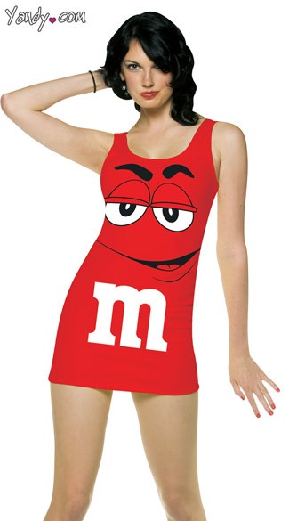 Red M&m Costume, M and M Face Costume, Red M and M Dress