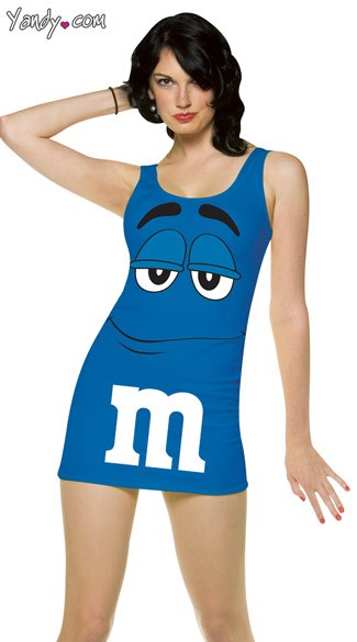 Blue M&m Costume, Womens M and M Dress, Blue Candy Dress