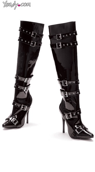 skin tight black knee high boots