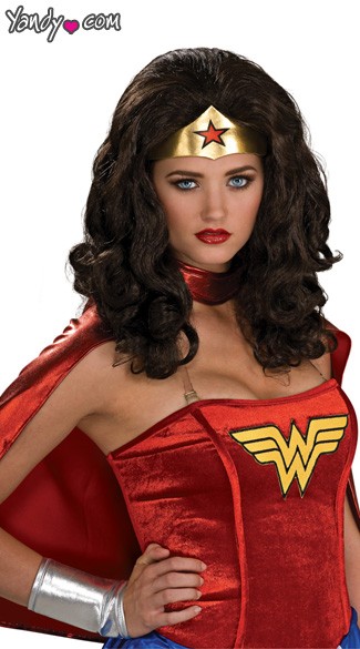 Wonder Woman Justice Wig, Wonder Woman Wig, Super Hero Woman Wig