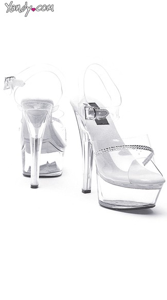 Crystal Clear Platform Sandal with Rhinestones, Platform Sandals for Women, Platform Heels