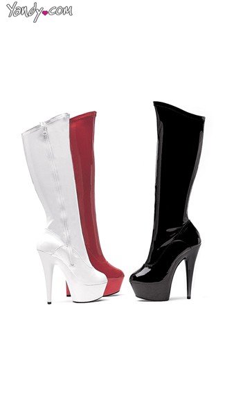 Stiletto Stretch Knee Boots With Zipper, Stiletto Boots, Stretch Boots