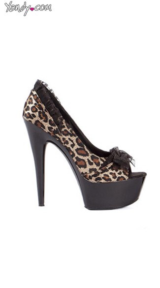 Ruffled Leopard Platform Pumps, Leopard Peep Toe Pumps - Yandy.com