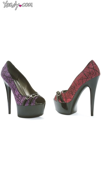 Patterned Peep Toe Stiletto Pumps, Buckle Pumps, Patterned Pumps