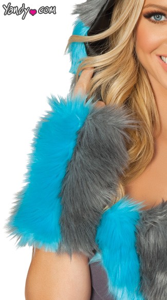 Cheshire Cat Fur Gloves, Chester Gloves, Cheshire Cat Costume Gloves, Fur Chesire Cat Gloves
