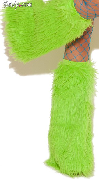 Knee High Fur Boot Covers, Furry Boot Covers, Neon Fur Leg Warmers