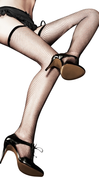 Black Fishnet Thigh Highs, Basic Black Fishnets