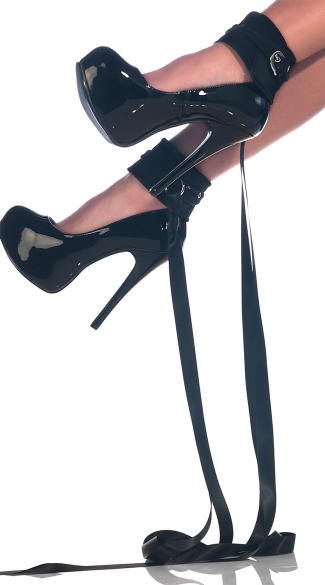 Sexy Ankle Restraints with Buckles, Ankle Restraints with Ribbon Ties, Fetish Ankle Cuffs