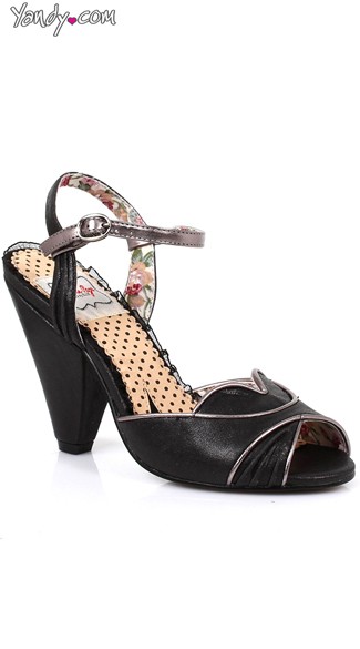 Metallic Retro Peep Toe, Comfortable High Heel, High Heels For Prom