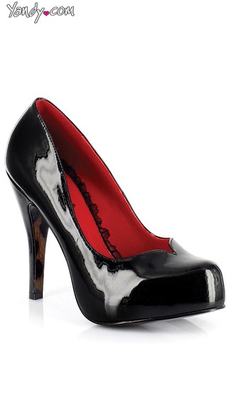 4\" Vixen Patent Pump, Black Patent Pumps, Evening Shoes For Women