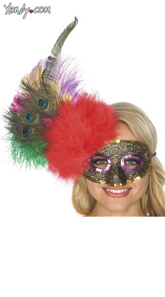 Feather Side Costume Mask