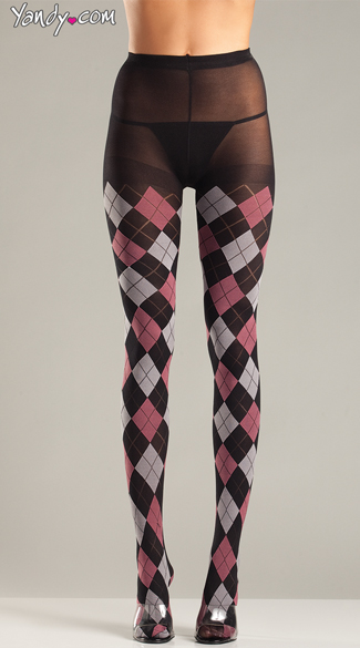 Classic Argyle Tights, Basic Argyle Pantyhose, Girly Argyle Leggings