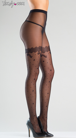 Dreamy Polka Dotted Sheer Tights, Sexy Polka Dot Tights, Sheer Dot Pantyhose