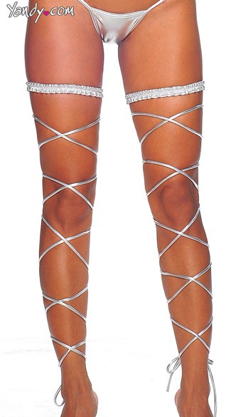 Metallic Garter and Leg Wrap Set, Foil Garter and Leg Wrap, Metallic Leg Wraps