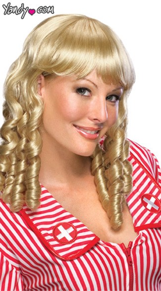 Babydoll Wig, Blonde Mix Wig, Sexy Blonde Wig, Curly Blonde Wig
