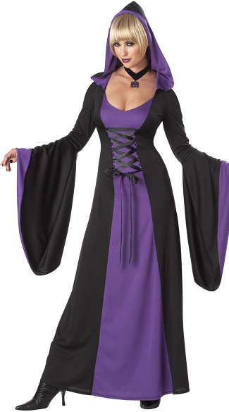 Purple Hooded Robe Costume, Witch Costume, Sexy Robe Costume