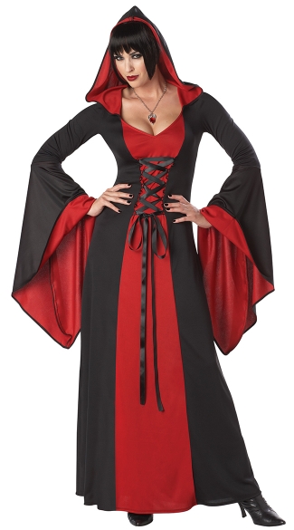 Red Hooded Robe Costume, Sexy Robe Costume, Witch Costume