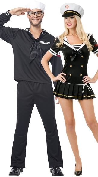 High Seas Couples Costume, Mens Navy Sailor Costume, Navy Brat Costume, Nautical Costume, Nautical Navy Costume, Military Costume, Sailor Costume
