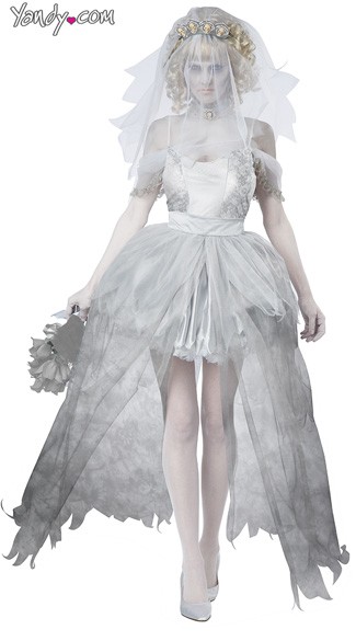 Ghostly Bride Costume, Dead Bride Costume, Ghost Bride Costume, Zombie Bride Costume