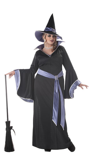 Plus Size Glamorous Incantasia Witch Costume, Plus Size Witch Costume, Plus Size Black and Purple Witch Costume