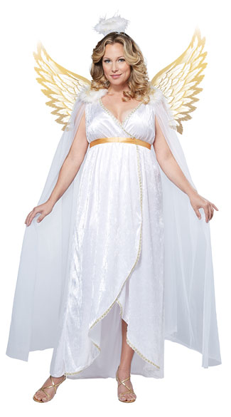 Plus Size Guardian Angel Costume, Plus Size Angel Costume, Plus Size White Angel Costume