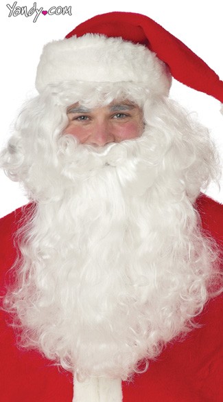 Santa Claus Beard and Wig, Mens Santa Costume Beard