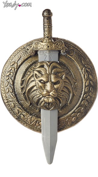 Gladiator Combat Shield and Sword, Gladiator Costume Shield, Toy Shield and Sword