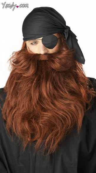 Red Pirate Beard & Moustache