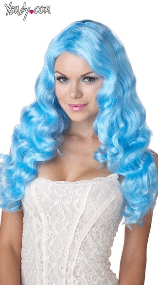 Sweet Tart Blue Wig, Blue Costume Wigs, Blue Halloween Wigs