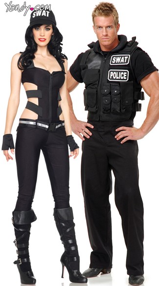 SWAT Team Leaders Couples Costume, Sexy SWAT Couples Costumes, Police Officers Couples Costume