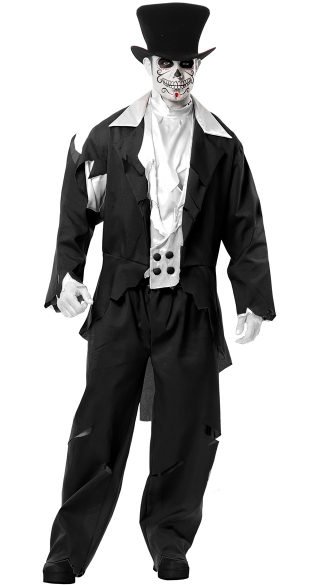 Ghost Groom Costume, Skeleton Groom Costume, Scary Groom Suit Costume