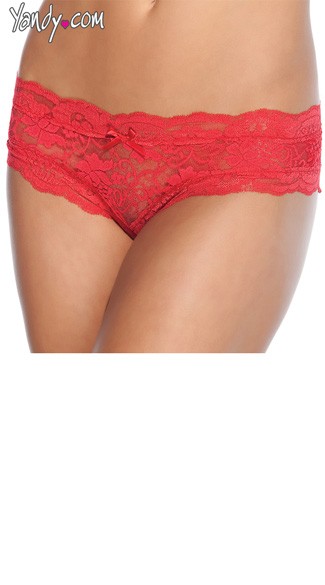 Cheeky Lace Crotchless Panty, Open Front Panty, Crotchless Panties, Crotchless Boyshort