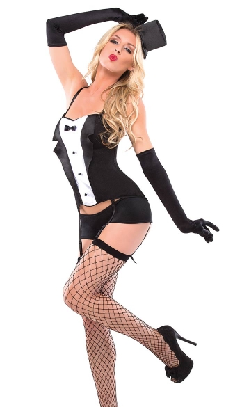 Tuxedo Corset Costume, Tuxedo Corsets, Tuxedo Womens