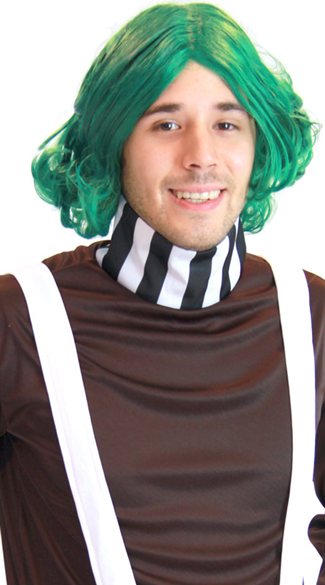 Green Chocolate Factory Worker Wig, Short green Wig, Green Halloween Wig