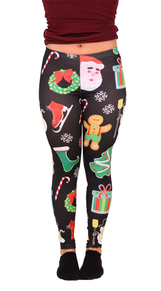 Santa Claus Christmas Leggings, Christmas Leggings, Women\'s Christmas Leggings
