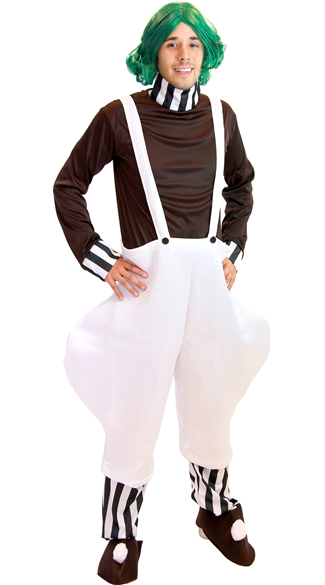 Chocolate Factory Worker Costume, Willy Wonka Costume, Oompa Loompa Costume