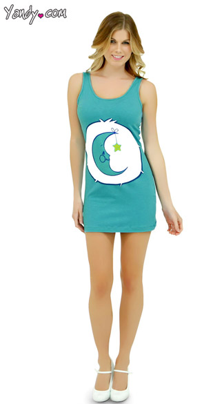 Bed Time Care Bear Tank Dress, Care Bear Costume for Adults, Sexy Care Bear Costume