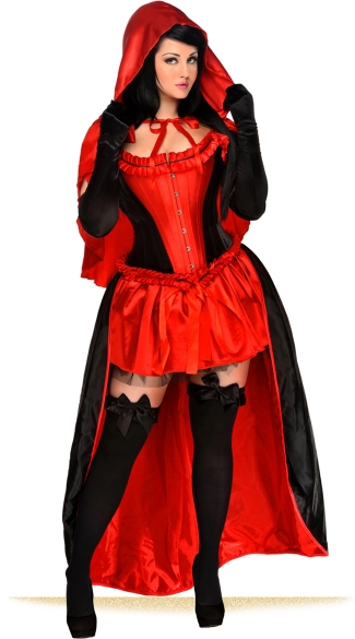 Plus Size Red Riding Vixen Corset Costume, Plus Size Little Red Riding Hood Costumes, Plus Size Racy Red Riding Hood Costume