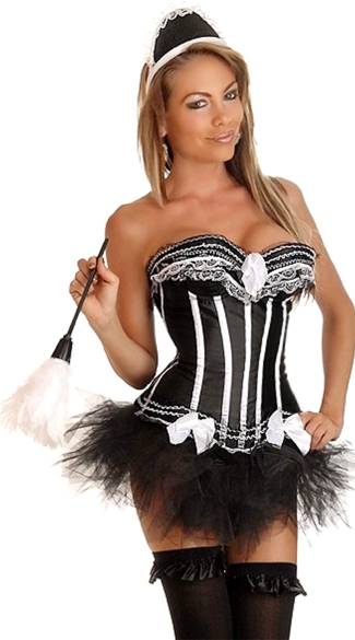 Plus Size Deluxe For Your Pleasure French Maid Costume, Plus Size Sexy Maid Costumes, Plus Size Halloween Costume for Women