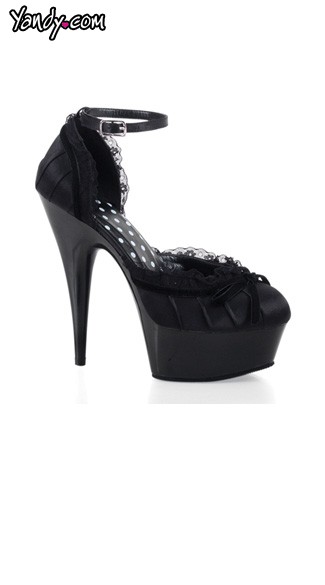 5 3/4\" Heel Pleated Satin D\'Orsay Sandal