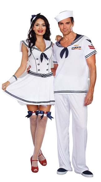 Sea Faring Sailors Couple Costume Boat Rockin Sailor Babe Costume