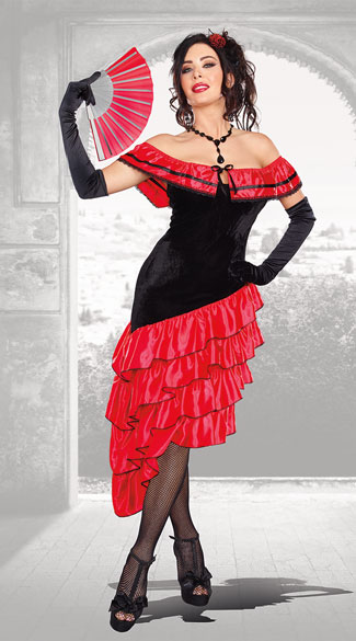 Seductive Spanish Dancer Costume Sexy Spanish Dancer Costume Sexy Flamenco Dancer Costume