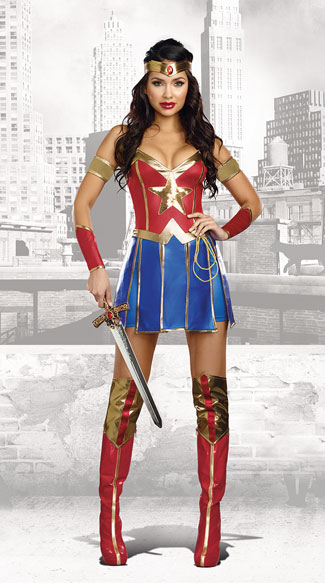 Power Of Justice Babe Costume, sexy wonder costume, wonder costume, justice costume, sexy justice costume, superhero costume, sexy superhero costume