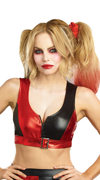 Harlequin Crop Top, Black and Red Crop Top, Harlequin Top